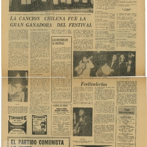 La cancion chilena fue la gran ganadora del festival | El Siglo