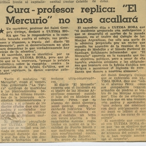 Cura-Profesor replica El Mercurio no nos acallar | Ultima Hora