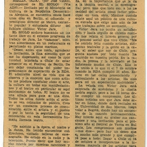 RDA impactó a Víctor Jara | El Siglo
