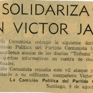 PC solidariza con Víctor Jara | El Siglo