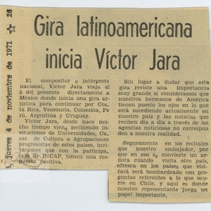 Gira Latinoamericana inicia Víctor Jara | Ultima Hora