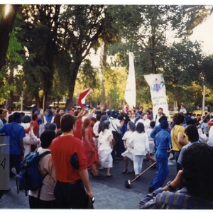 Marcha desde Plaza Brasil durante Canto Libre, Jornadas de Purificación del Estadio Chile
