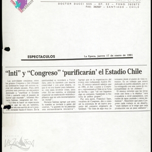 “Inti” y “Congreso” ‘purificarán’ el Estadio Chile