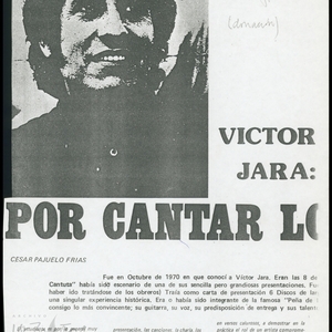 Victor Jara: por cantar lo que siente, by César Pajuelo Frias