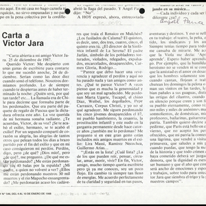 Carta a Victor Jara de Ángel Parra
