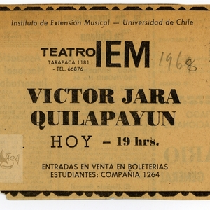 Víctor Jara y Quilapayún Teatro IEM Aviso