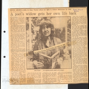 A poet’s widow gets her own life back by Lucía Abarca